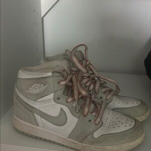 White & Grayish Green High-Top Nike Sneakers boys 2